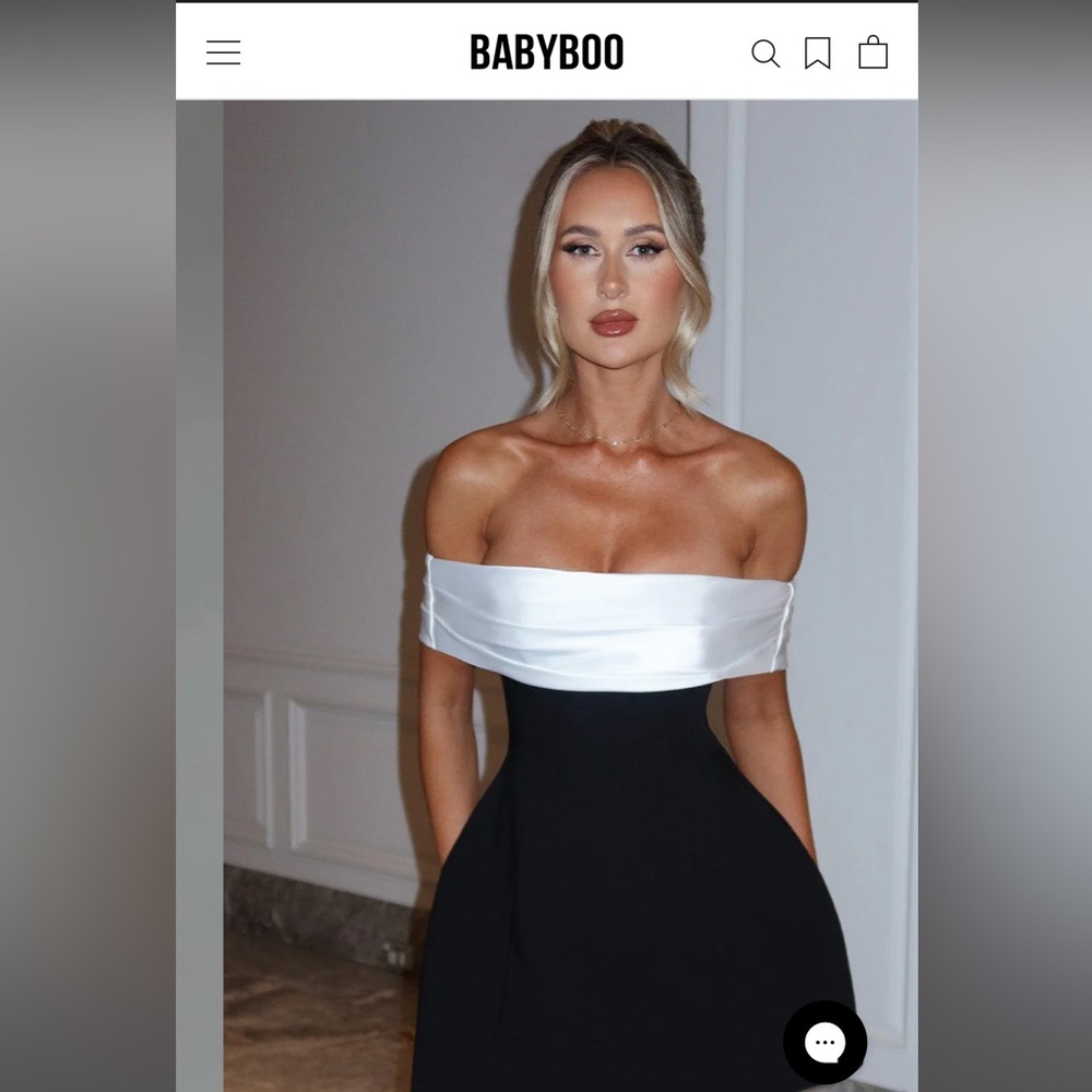 Babyboo Strapless Black and White Dress